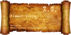 Kimmel Viola névjegykártya